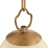 Osborne Small Pendant 10", Patina Brass and Buttermilk Glass