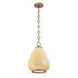 Osborne Small Pendant 10", Patina Brass and Buttermilk Glass
