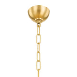 Kassia 6 Light Chandelier 23", Aged Brass and Mirrored Champagne Glass