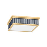 Hawthorne Square LED Flush Mount 14", Aged Brass and Midnight Blue