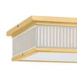 Hawthorne Square LED Flush Mount 14", Aged Brass and Off-White