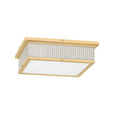 Hawthorne Square LED Flush Mount 14", Aged Brass and Off-White