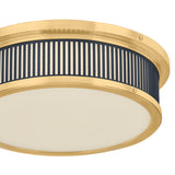 Hawthorne Round LED Flush Mount 14", Aged Brass and Midnight Blue
