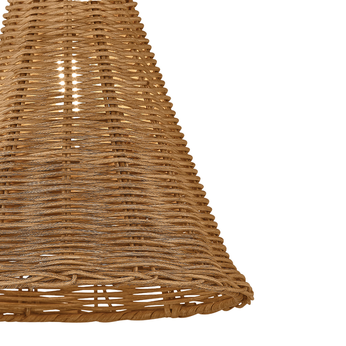 Bramble Small Pendant 10", Walnut Wicker and Aged Brass