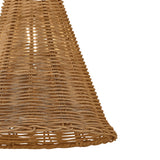 Bramble Small Pendant 10", Walnut Wicker and Aged Brass