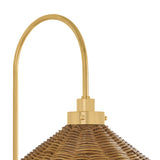 Bramble Wall Sconce 16", Walnut Wicker and Aged Brass
