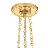 Lindor Medium Pendant 17", Aged Brass and Opal Glass