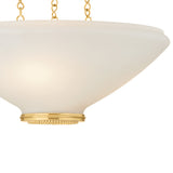 Lindor Medium Pendant 17", Aged Brass and Opal Glass