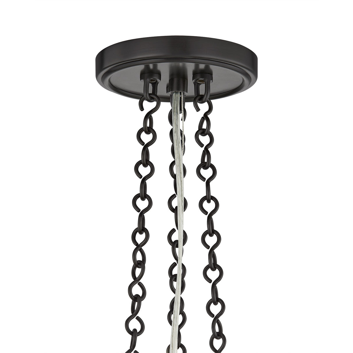Lindor Medium Pendant 17", Distressed Bronze and Opal Glass