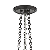 Lindor Medium Pendant 17", Distressed Bronze and Opal Glass