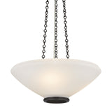 Lindor Medium Pendant 17", Distressed Bronze and Opal Glass