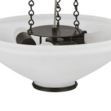 Lindor Medium Pendant 17", Distressed Bronze and Opal Glass