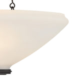 Lindor Medium Pendant 17", Distressed Bronze and Opal Glass