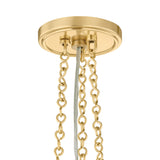 Lindor Large Pendant 22", Aged Brass and Opal Glass