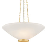 Lindor Large Pendant 22", Aged Brass and Opal Glass