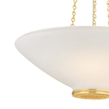 Lindor Large Pendant 22", Aged Brass and Opal Glass