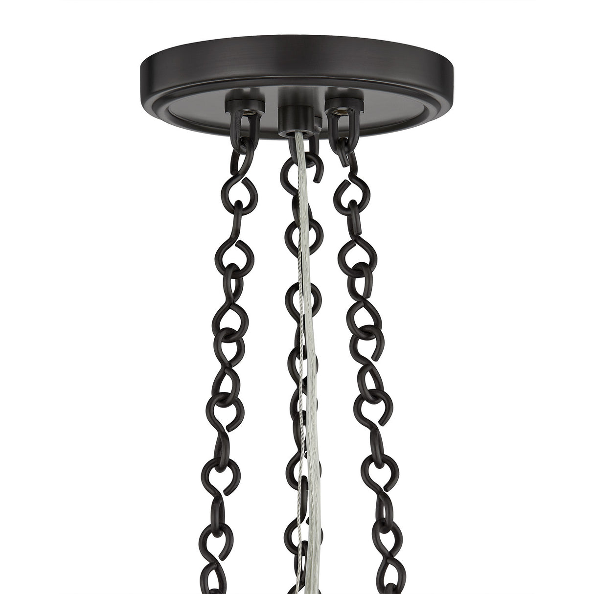 Lindor Large Pendant 22", Distressed Bronze and Opal Glass