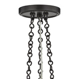 Lindor Large Pendant 22", Distressed Bronze and Opal Glass
