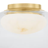 Nadia Small LED Semi-Flush 12", Aged Brass and Alabaster