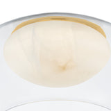 Nadia Medium LED Semi-Flush 17", Aged Brass and Alabaster