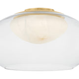 Nadia Medium LED Semi-Flush 17", Aged Brass and Alabaster