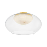 Nadia Medium LED Semi-Flush 17", Aged Brass and Alabaster