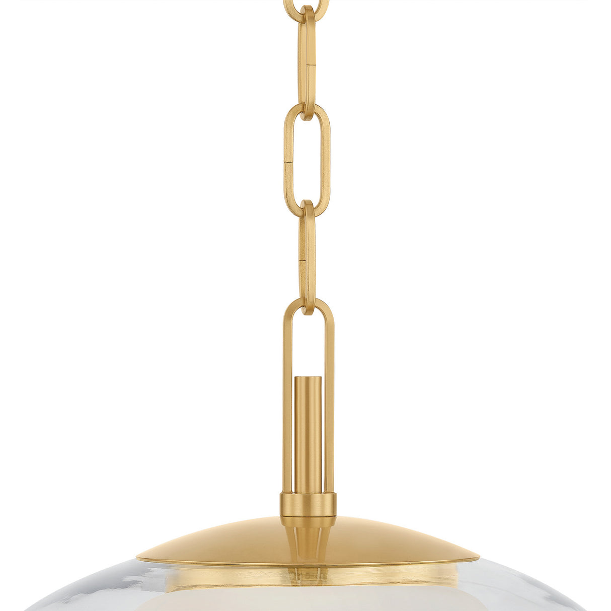 Nadia Small LED Pendant 12", Aged Brass and Alabaster
