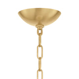Nadia Medium LED Pendant 17", Aged Brass and Alabaster