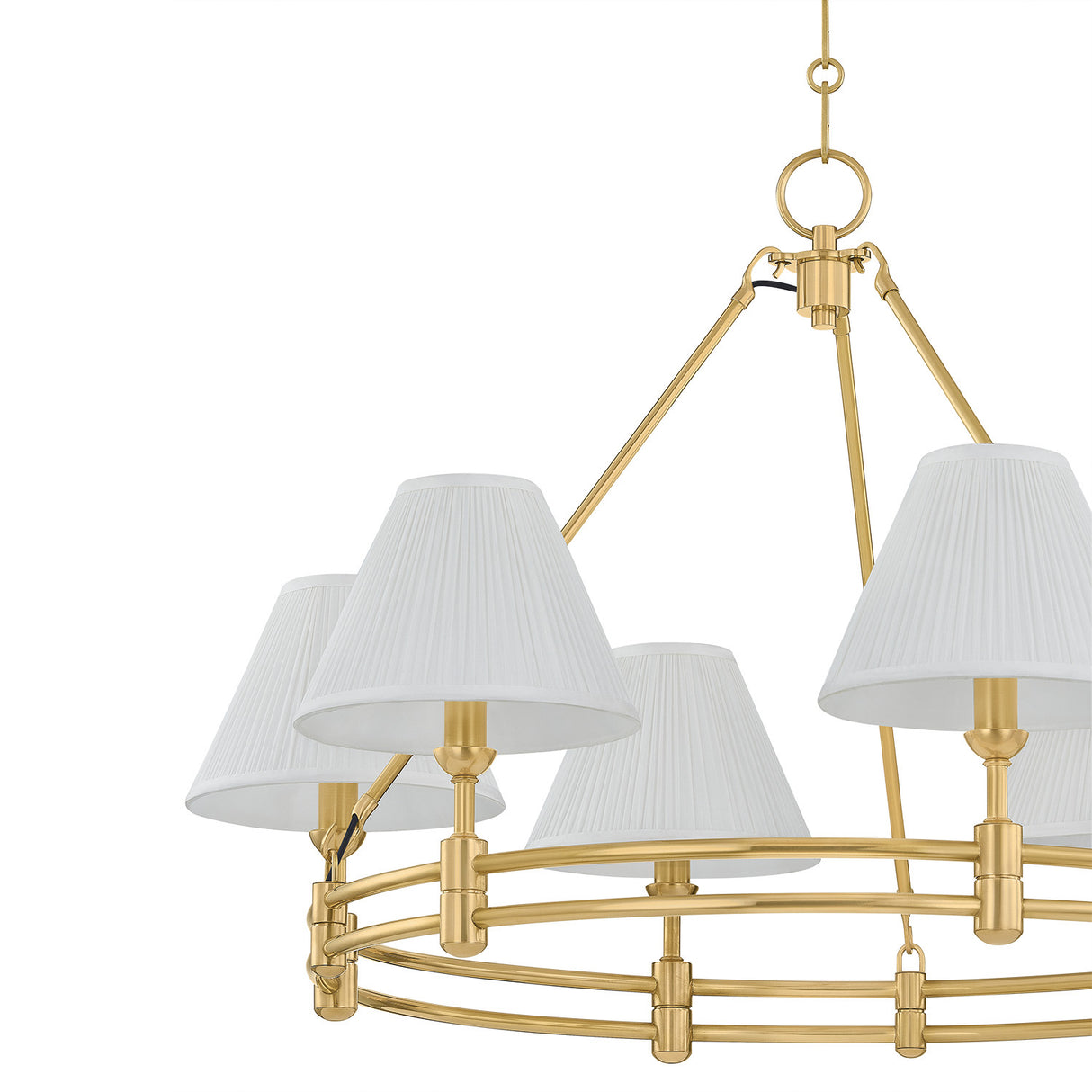 Rafferty 6 Light Chandelier 33", Aged Brass