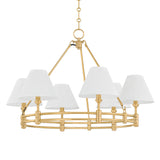 Rafferty 6 Light Chandelier 33", Aged Brass