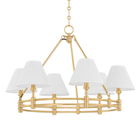 Rafferty 6 Light Chandelier 33", Aged Brass