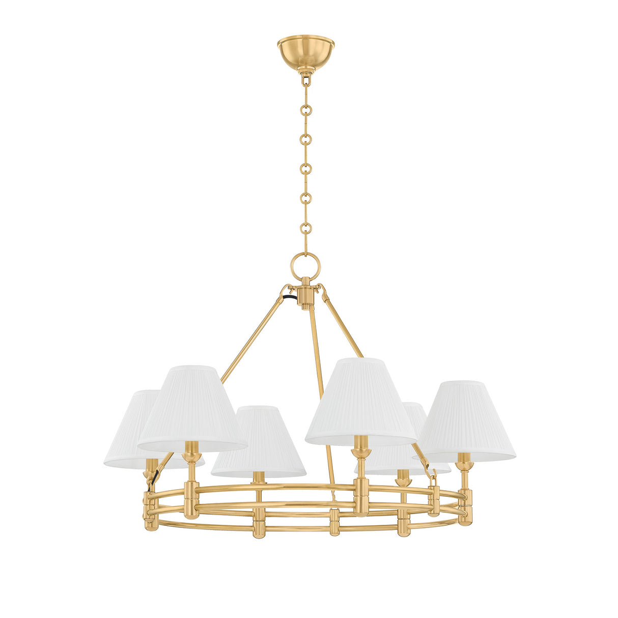 Rafferty 6 Light Chandelier 33", Aged Brass