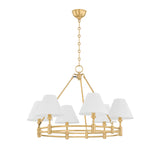 Rafferty 6 Light Chandelier 33", Aged Brass
