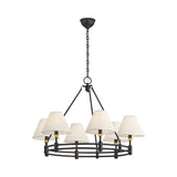 Rafferty 6 Light Chandelier 33", Distressed Bronze with Aged Brass