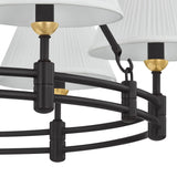 Rafferty 6 Light Chandelier 33", Distressed Bronze with Aged Brass