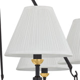 Rafferty 6 Light Chandelier 33", Distressed Bronze with Aged Brass