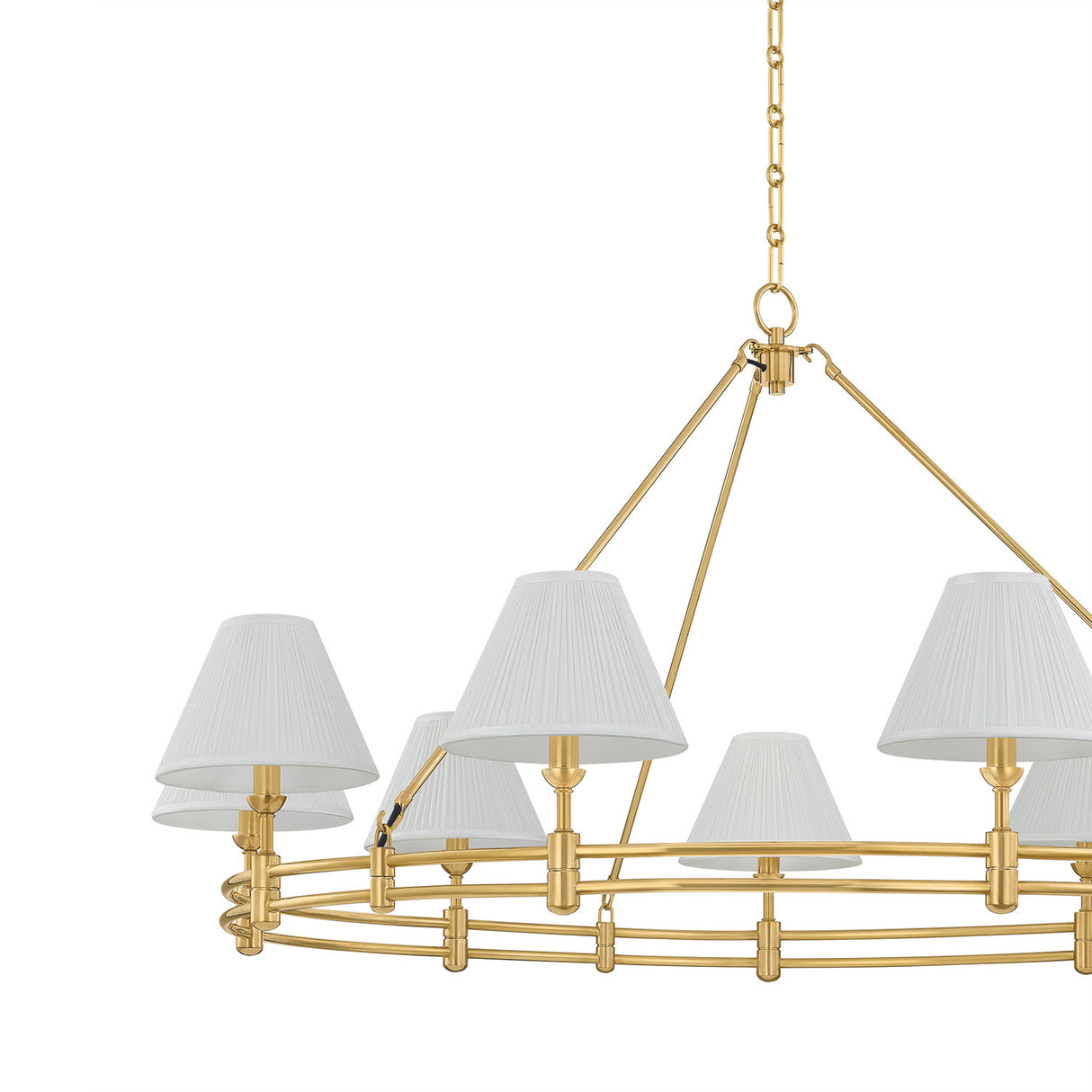 Rafferty 9 Light Chandelier 50", Aged Brass