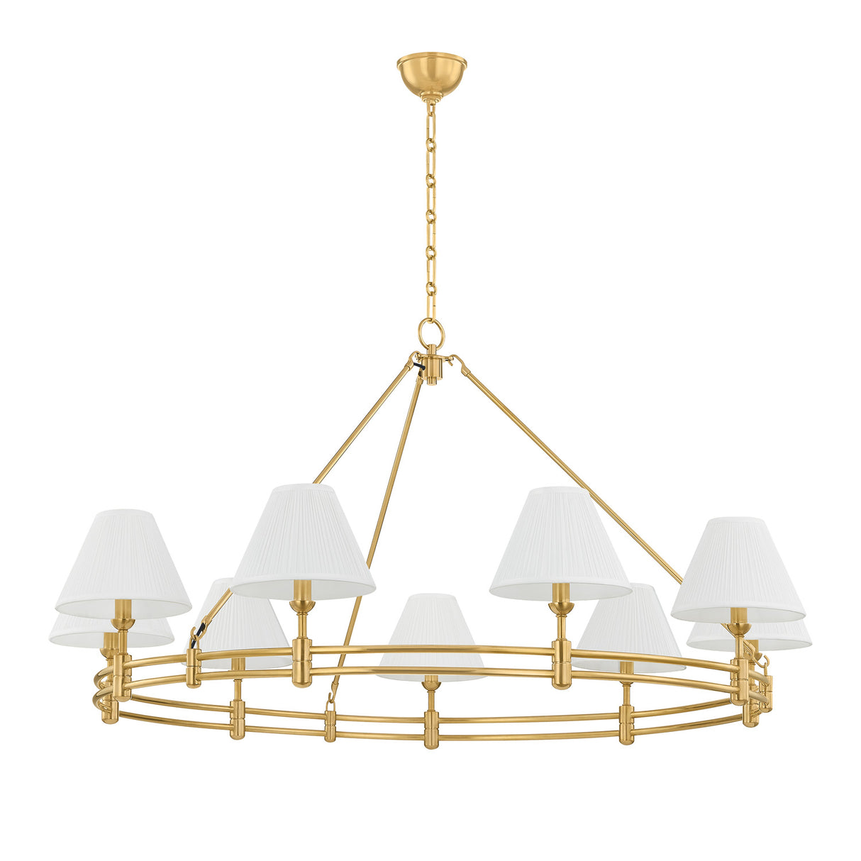 Rafferty 9 Light Chandelier 50", Aged Brass