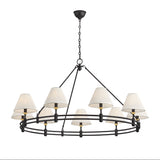 Rafferty 9 Light Chandelier 50", Distressed Bronze with Aged Brass