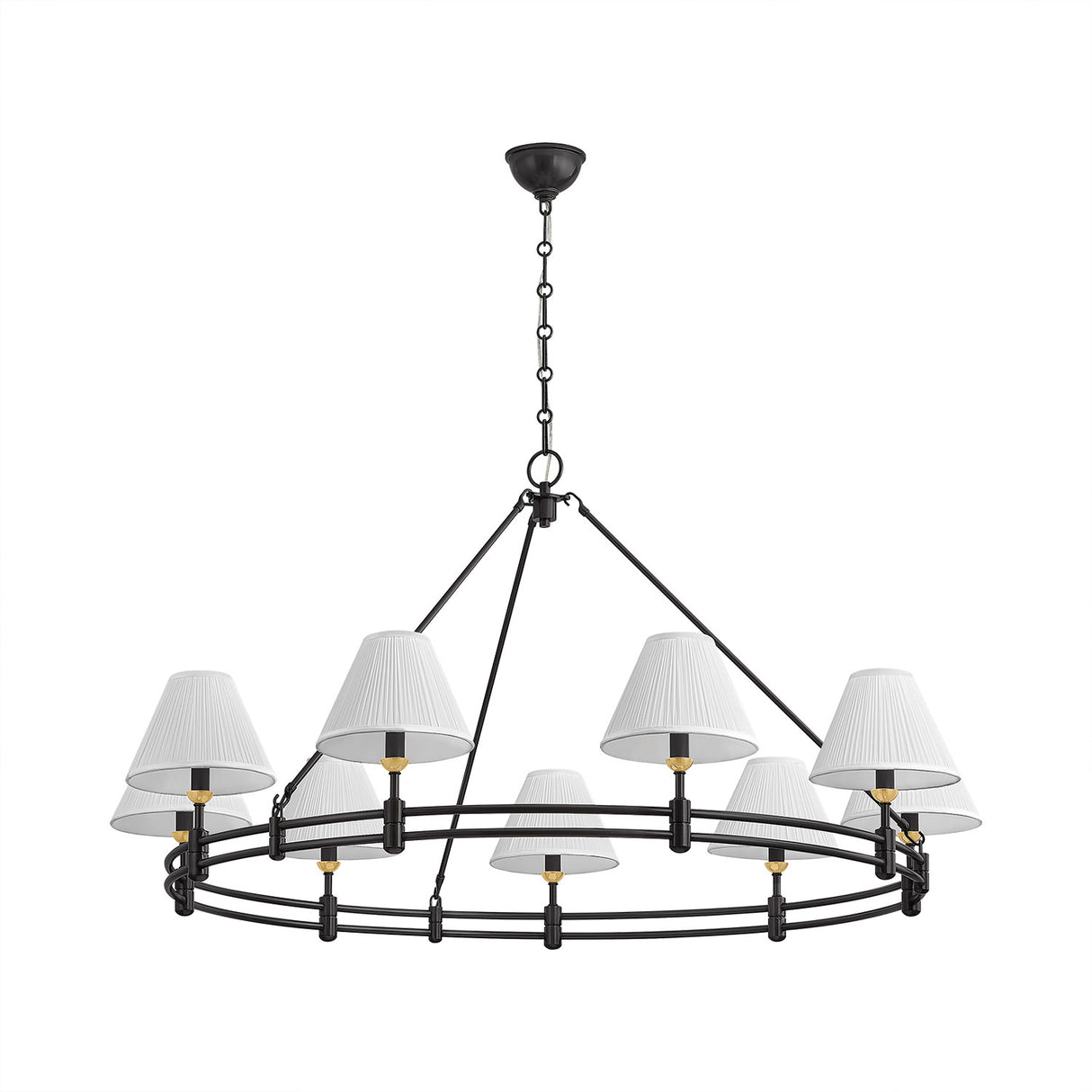 Rafferty 9 Light Chandelier 50", Distressed Bronze with Aged Brass
