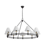 Rafferty 9 Light Chandelier 50", Distressed Bronze with Aged Brass