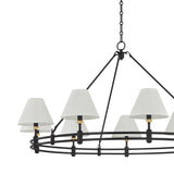 Rafferty 9 Light Chandelier 50", Distressed Bronze with Aged Brass