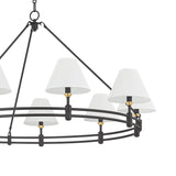 Rafferty 9 Light Chandelier 50", Distressed Bronze with Aged Brass