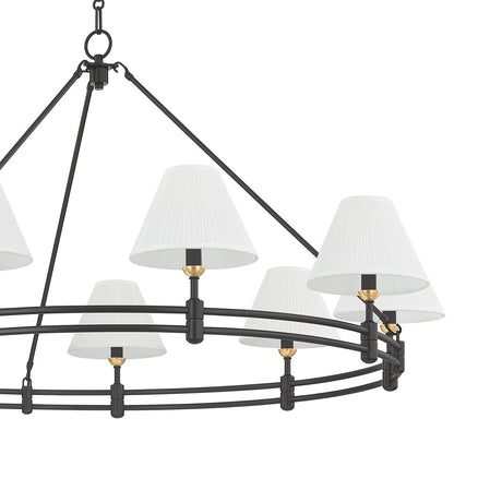 Rafferty 9 Light Chandelier 50", Distressed Bronze with Aged Brass