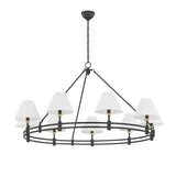 Rafferty 9 Light Chandelier 50", Distressed Bronze with Aged Brass