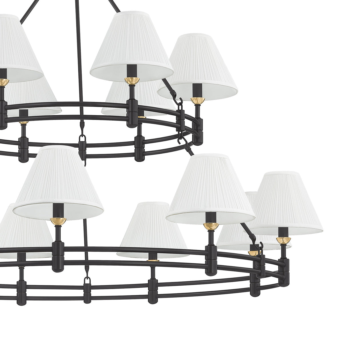 Rafferty Two-Tier Chandelier 50", Distressed Bronze with Aged Brass