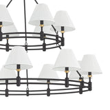 Rafferty Two-Tier Chandelier 50", Distressed Bronze with Aged Brass