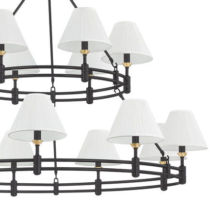 Rafferty Two-Tier Chandelier 50", Distressed Bronze with Aged Brass