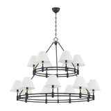 Rafferty Two-Tier Chandelier 50", Distressed Bronze with Aged Brass
