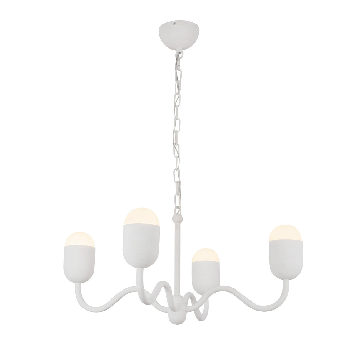 Rubina 4 Light Chandelier 27", Antique White